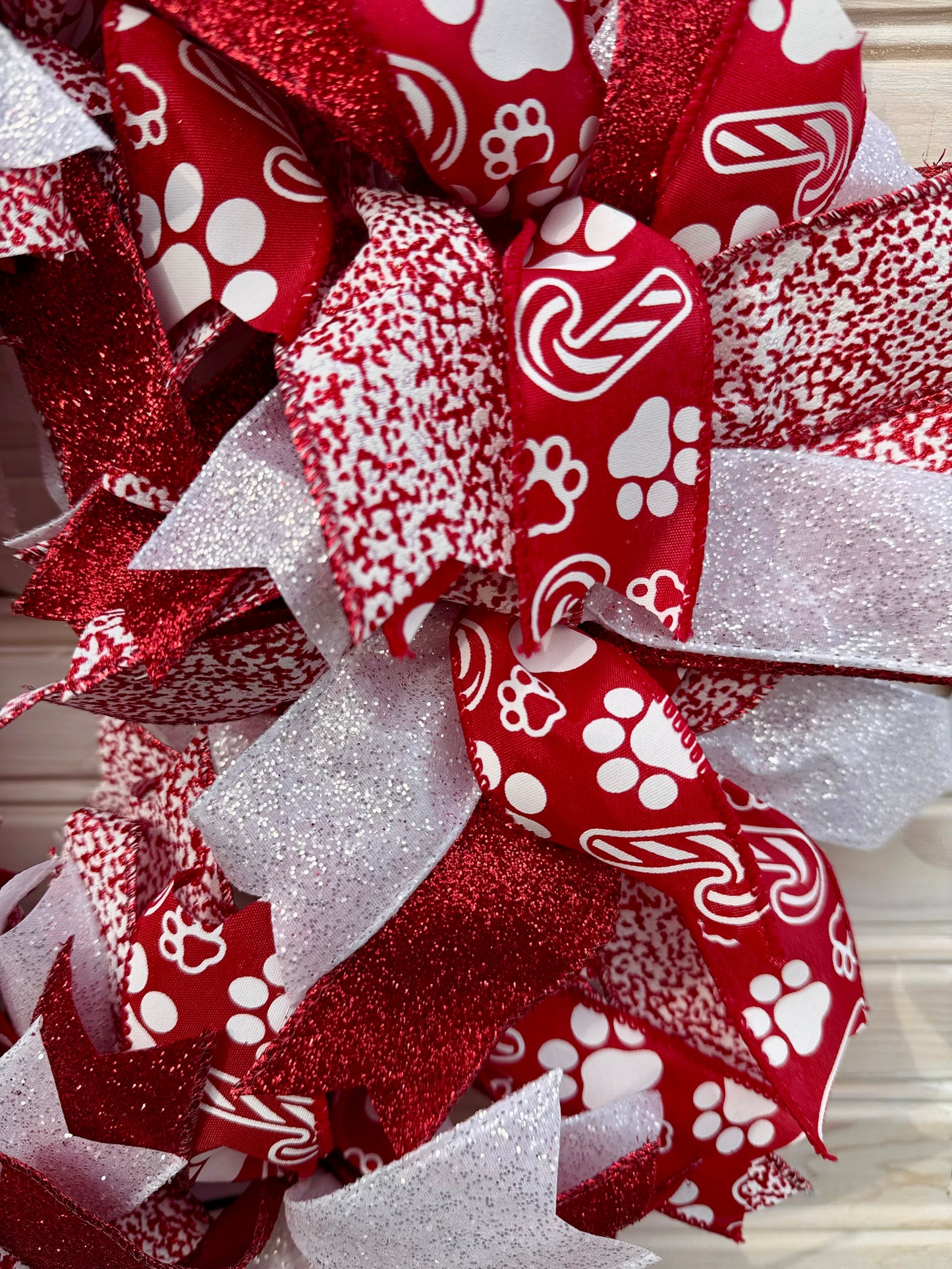 Festive Red & White Holiday Wreath