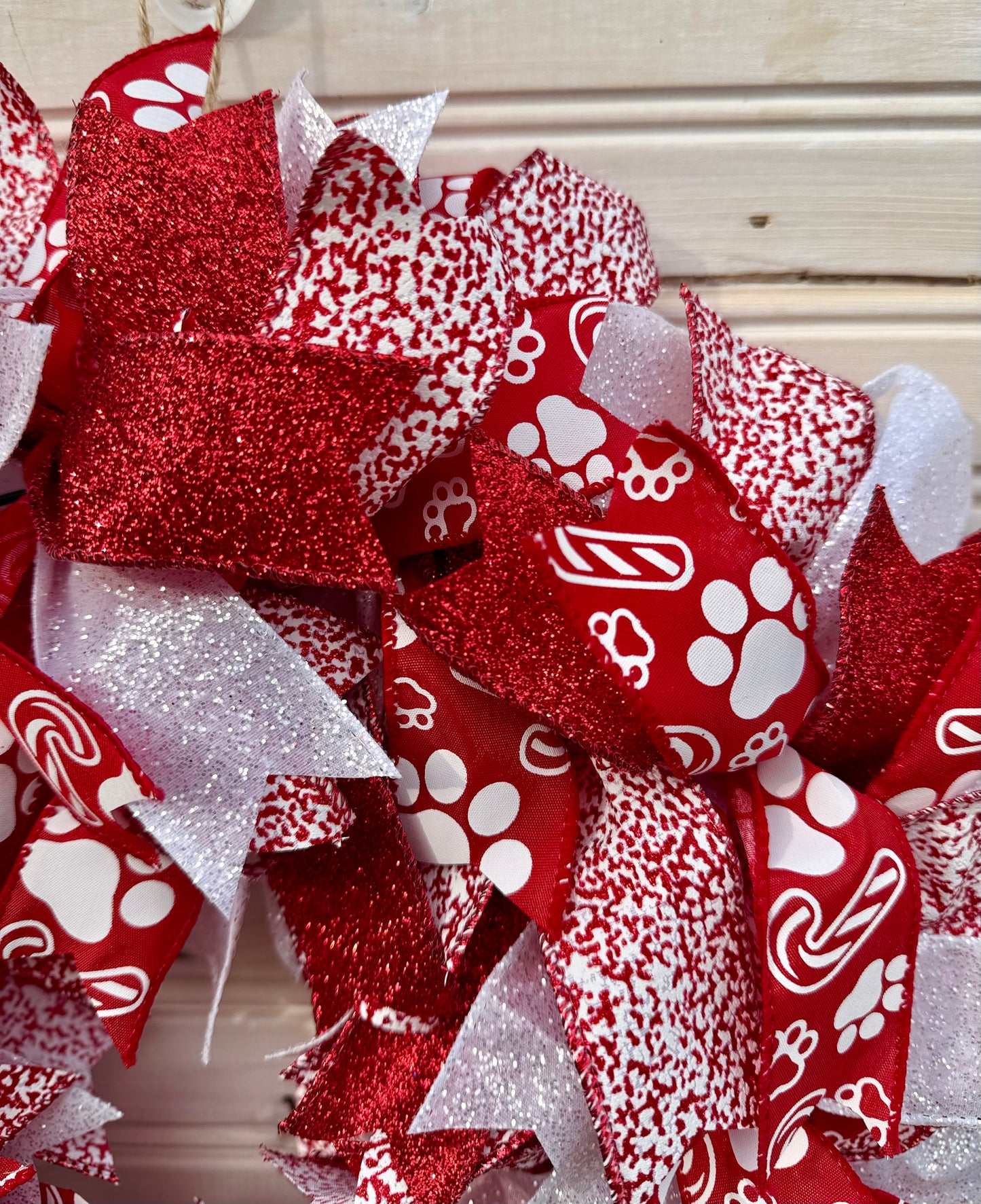 Festive Red & White Holiday Wreath