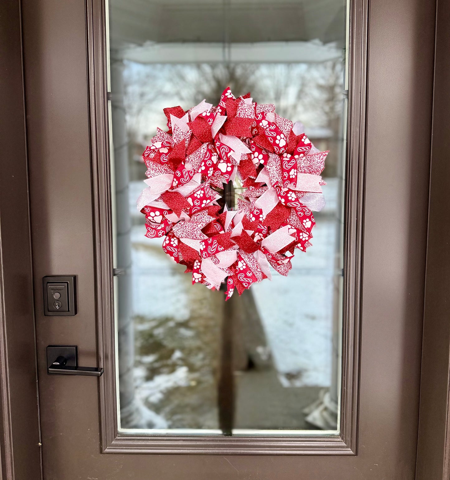 Festive Red & White Holiday Wreath