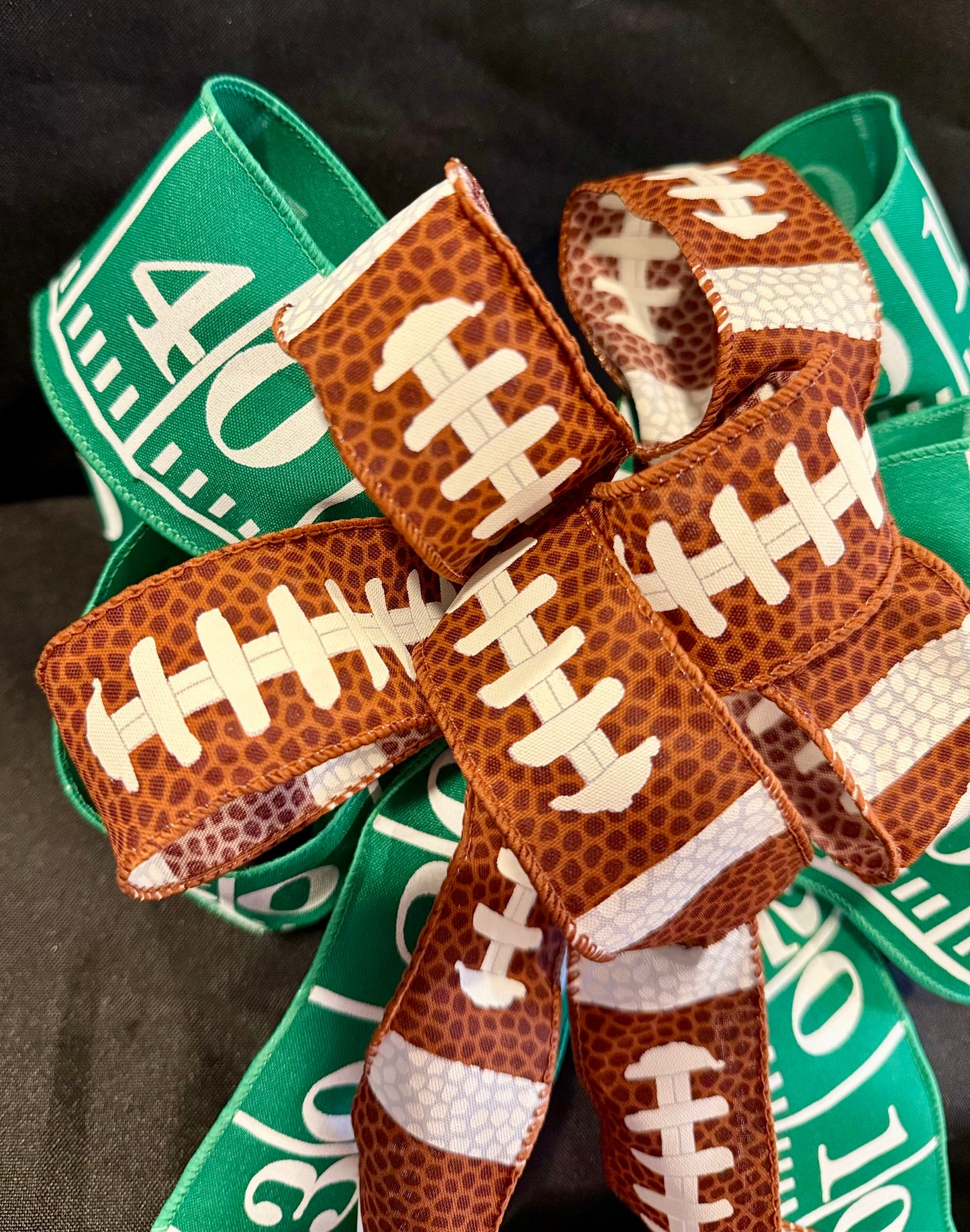 Football Ribbon Bow – Game Day Decor