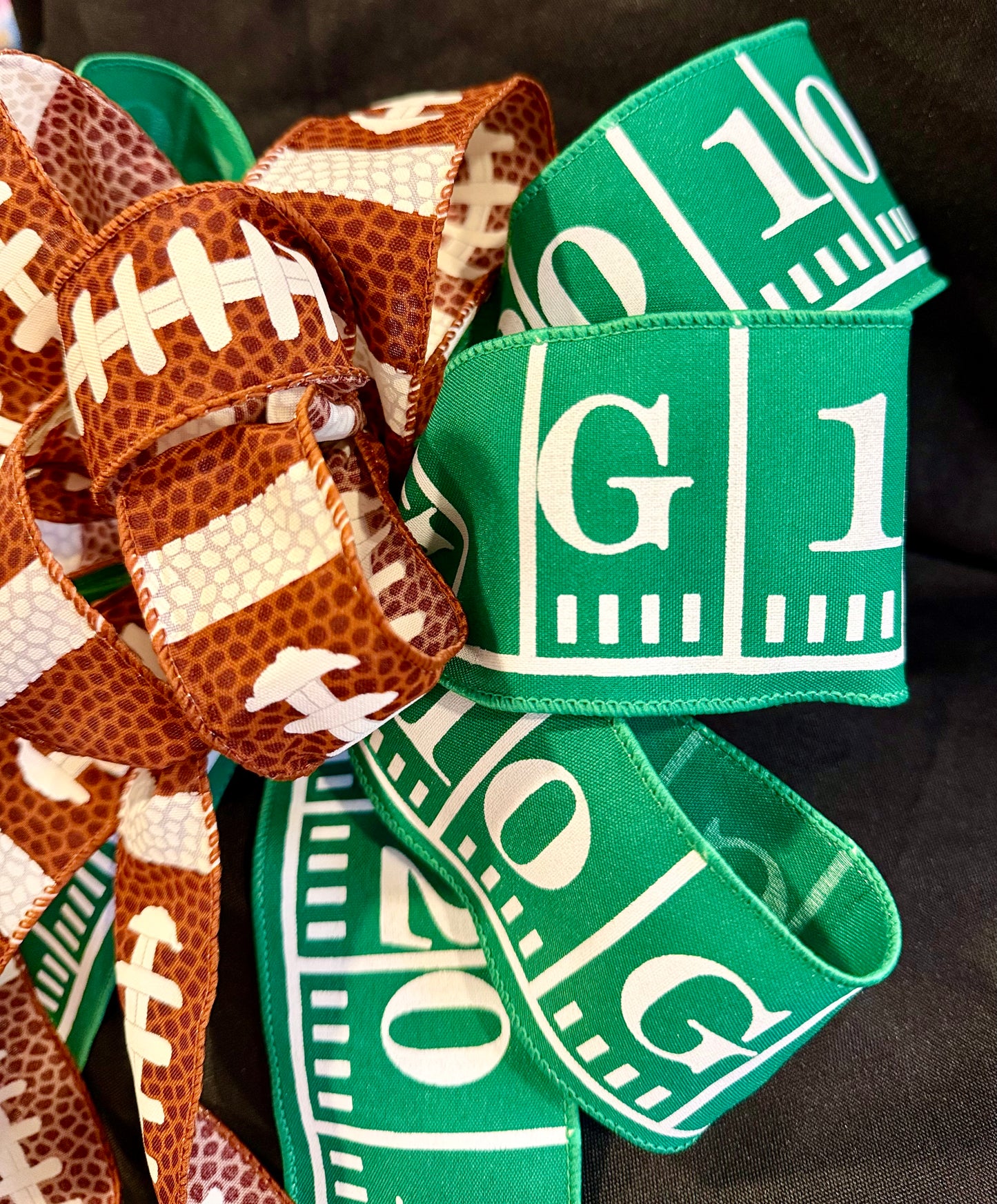 Football Ribbon Bow – Game Day Decor