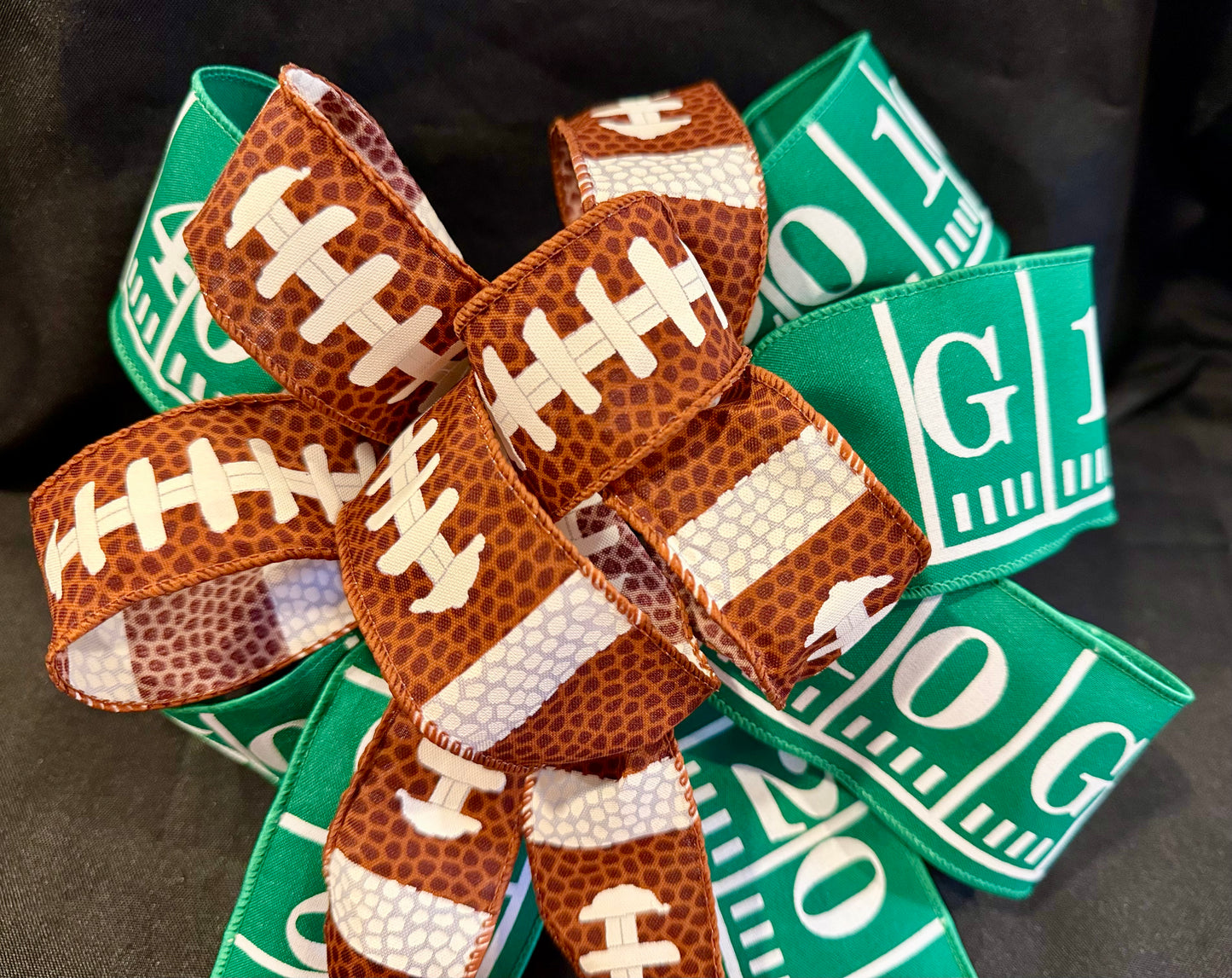Football Ribbon Bow – Game Day Decor