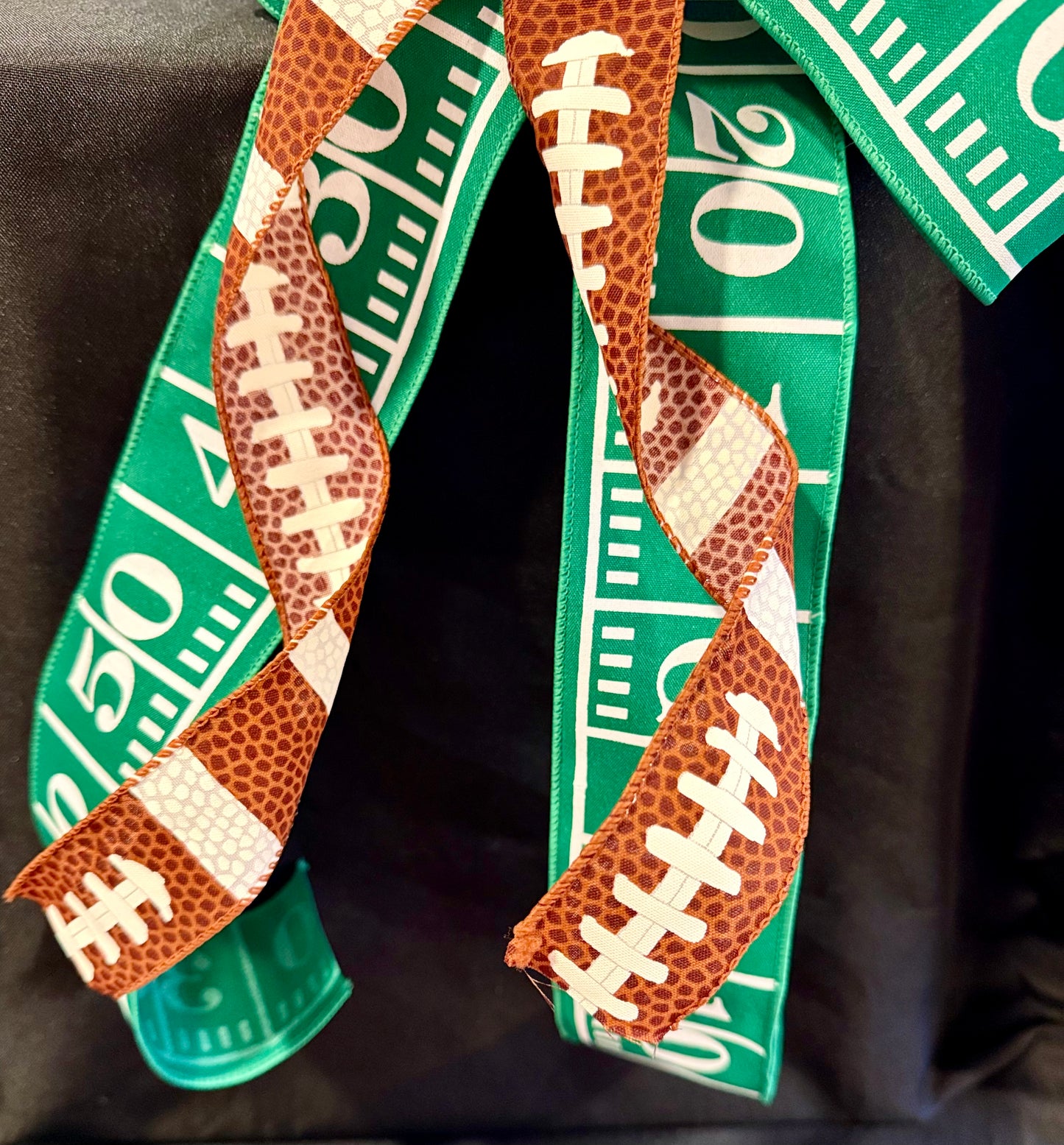 Football Ribbon Bow – Game Day Decor