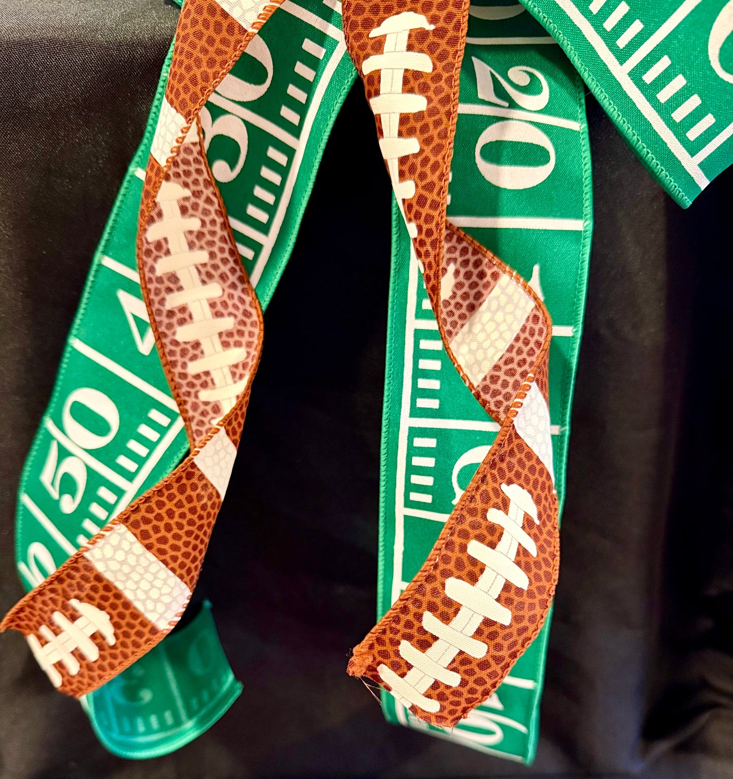 Football Ribbon Bow – Game Day Decor