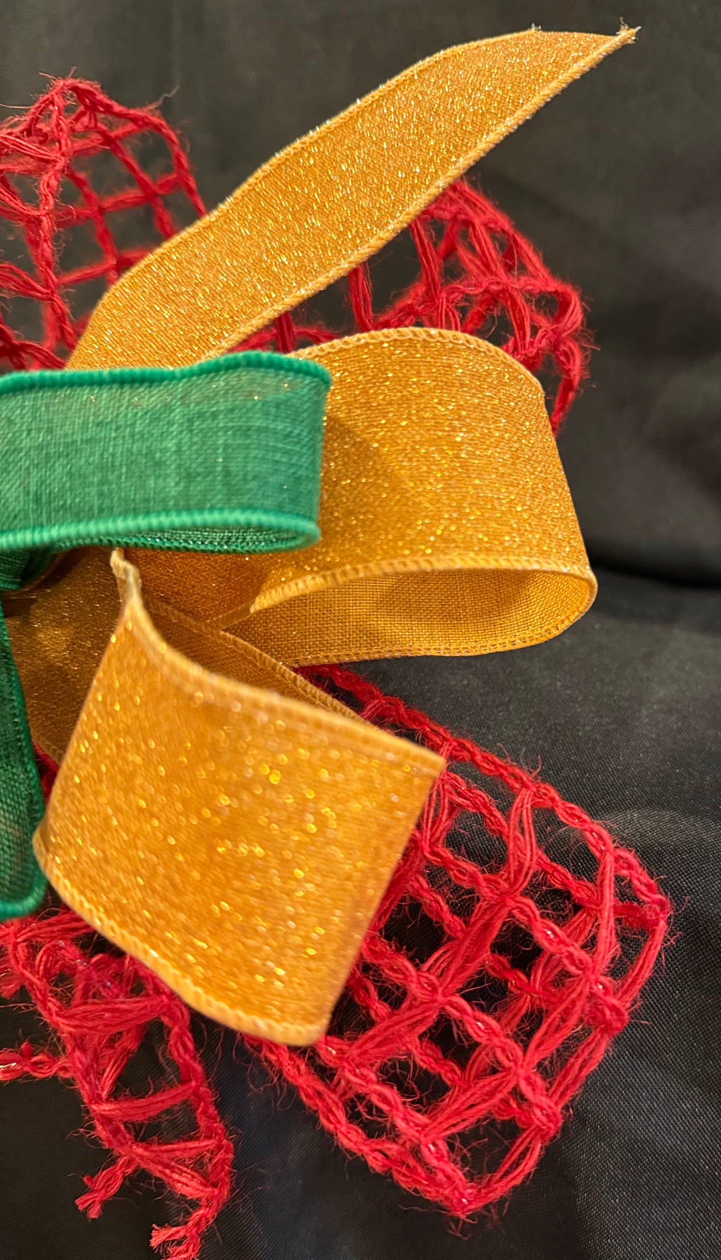 Emerald & Gold Sparkle Holiday Bow