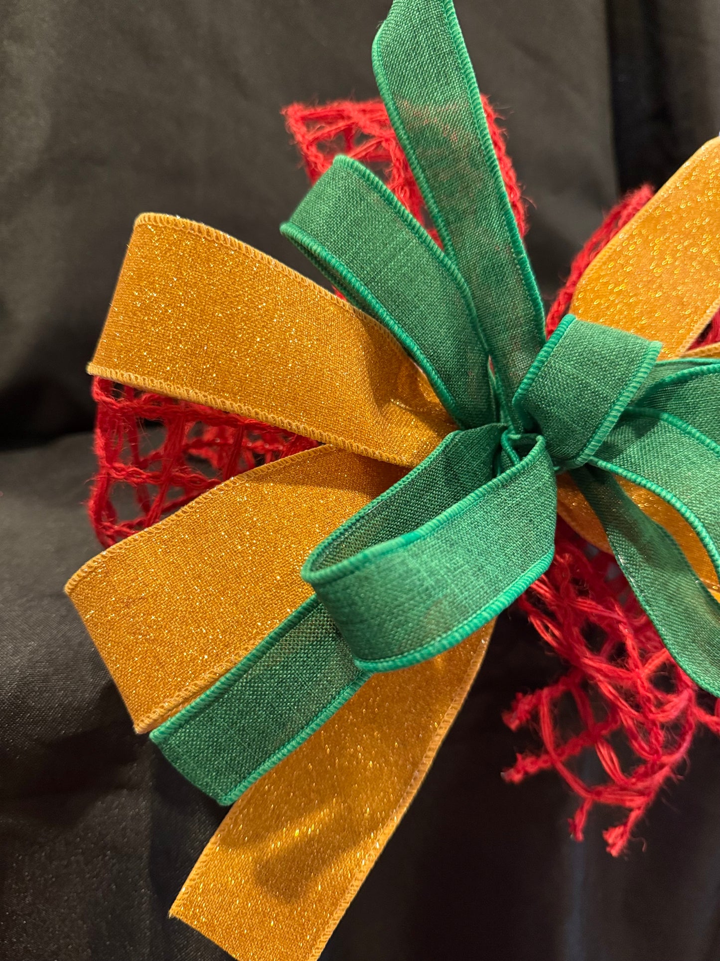 Emerald & Gold Sparkle Holiday Bow