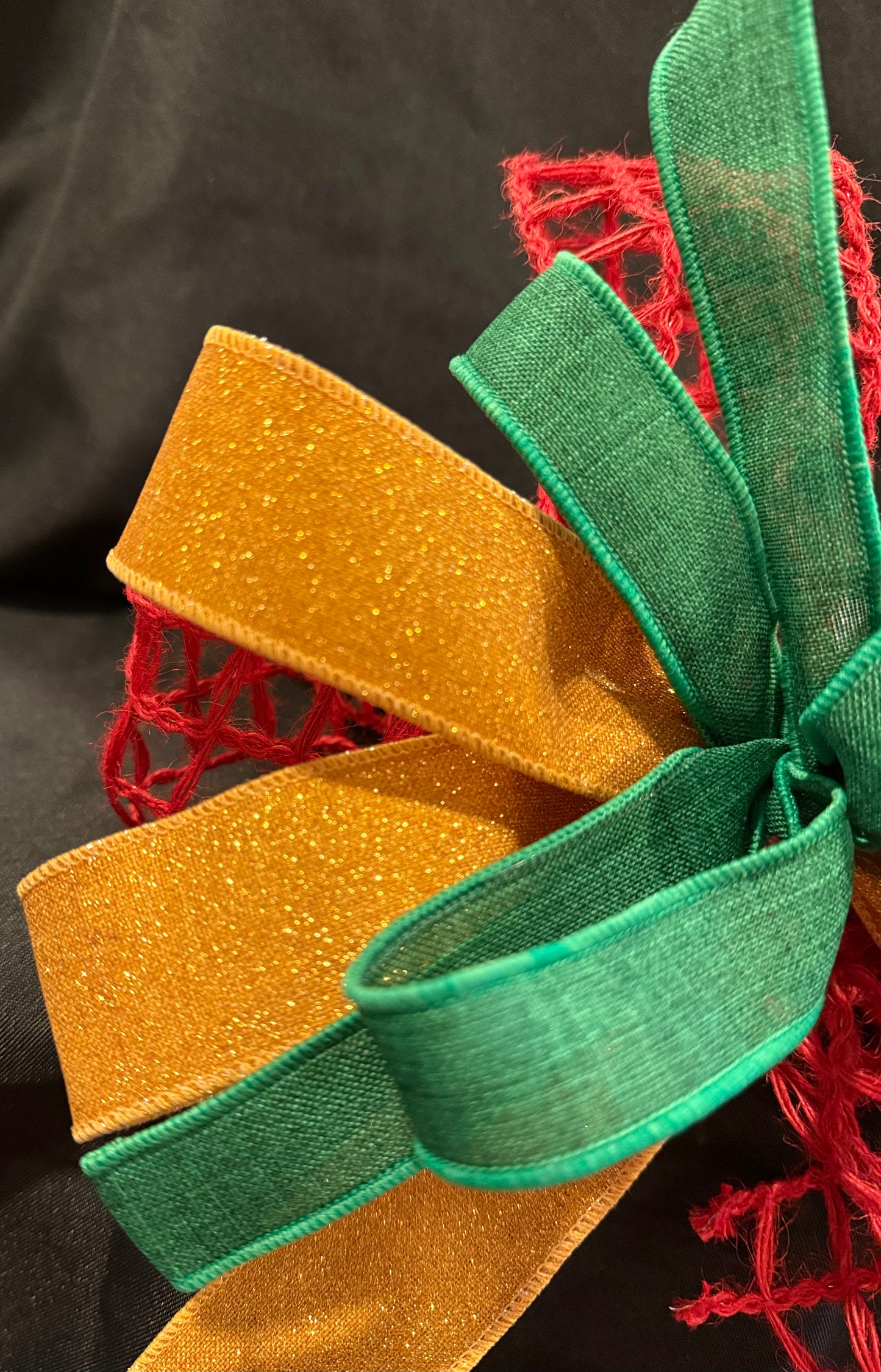 Emerald & Gold Sparkle Holiday Bow