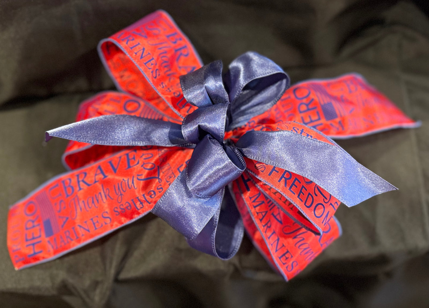 U.S. Marines Patriotic Ribbon Bow