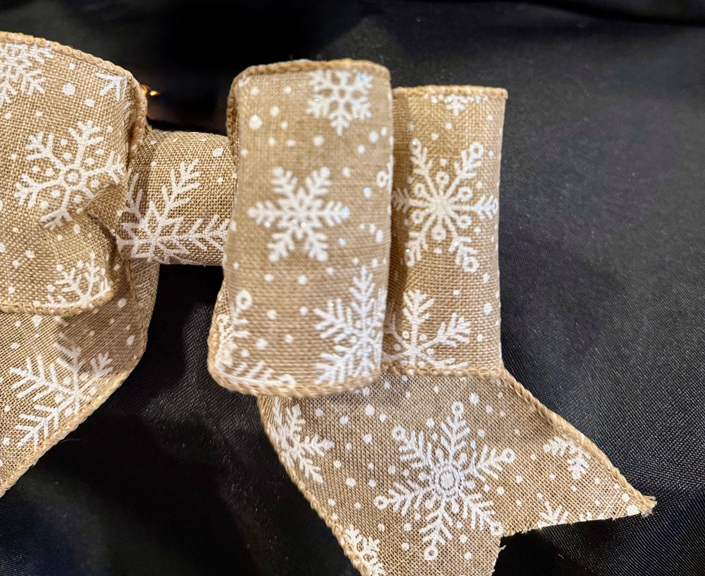 Rustic Snowflake Burlap Bow