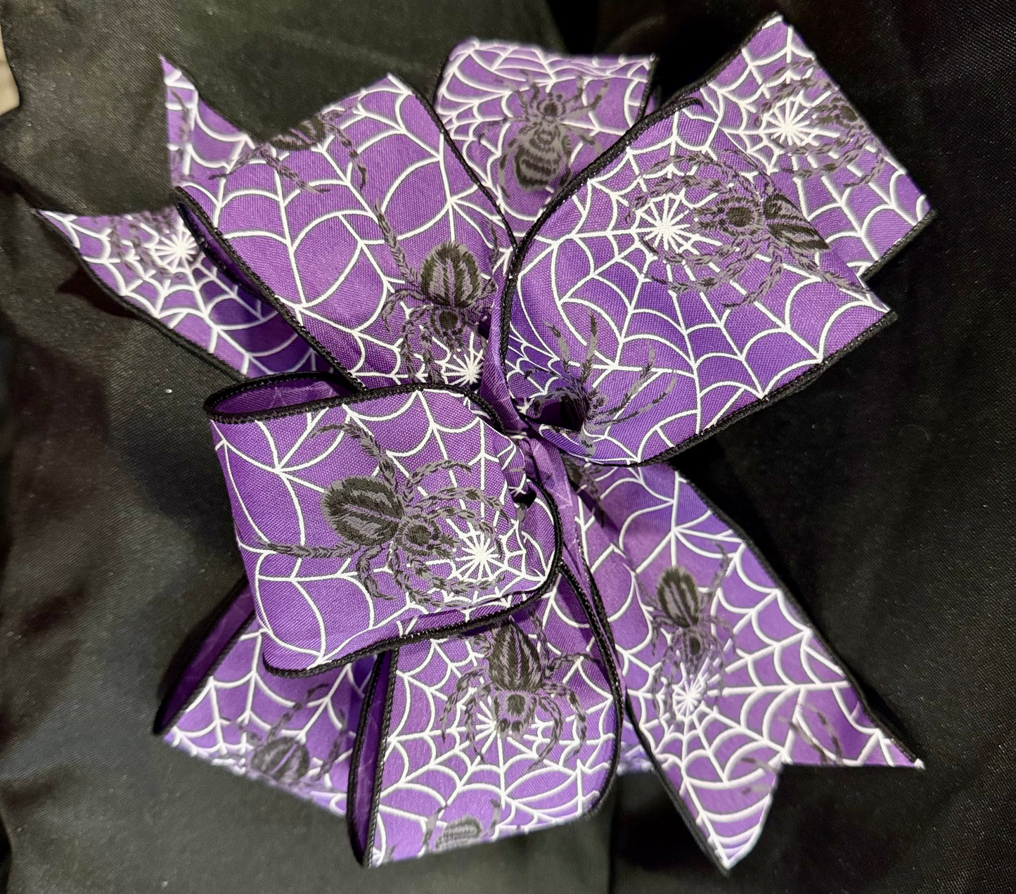 Purple Spiderweb Halloween Bow