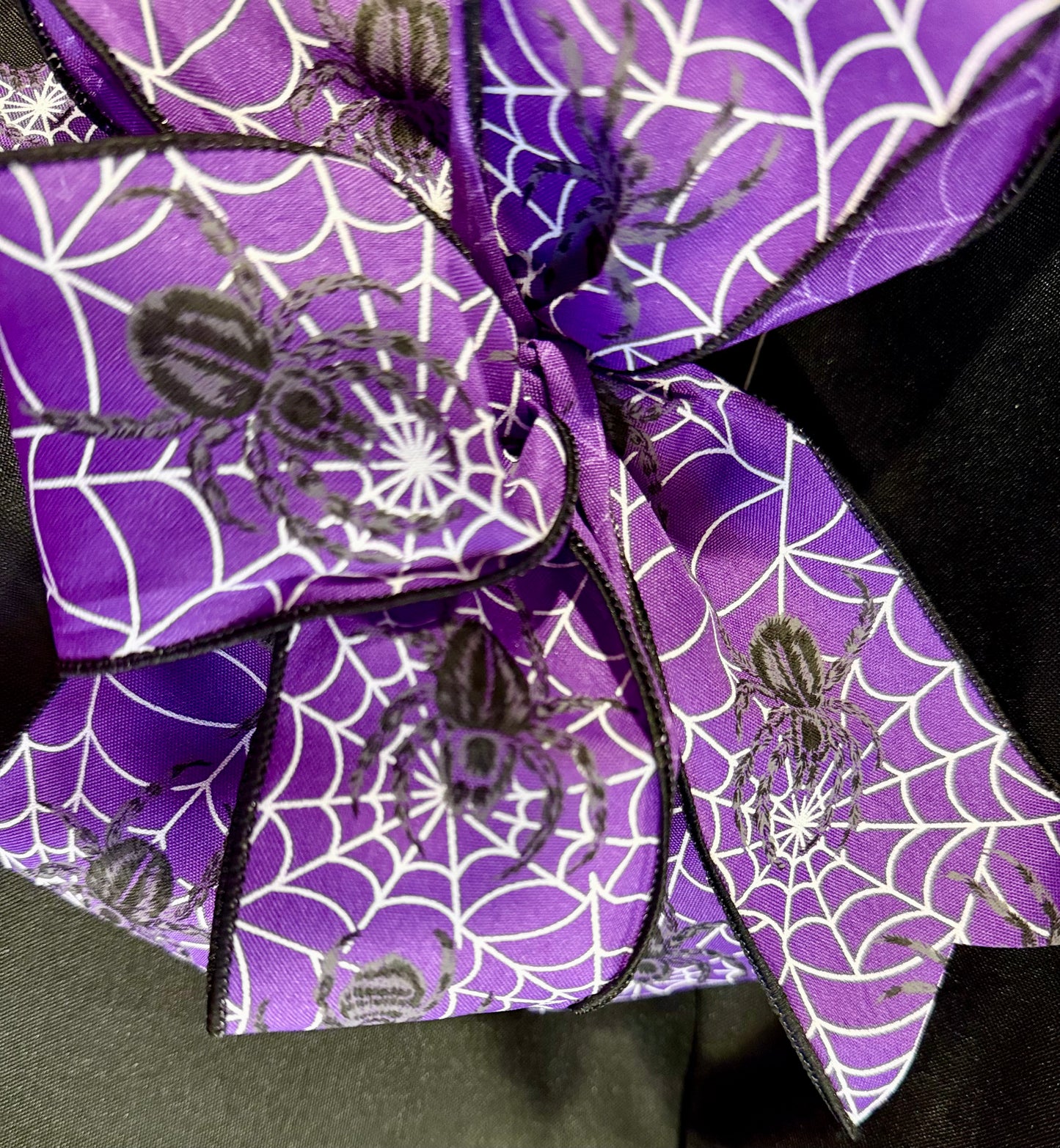 Purple Spiderweb Halloween Bow