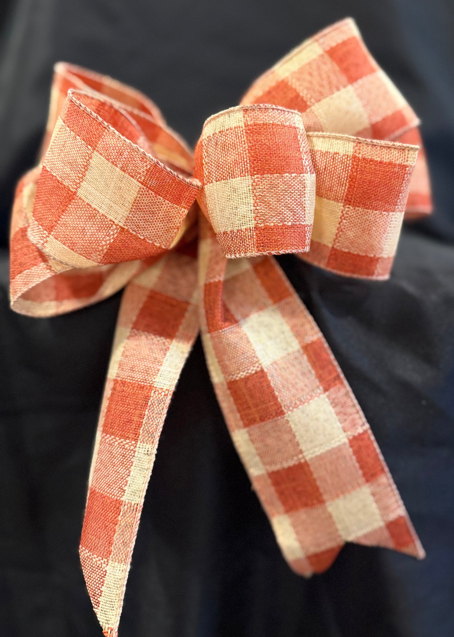 Rustic Gingham Wired Ribbon Bow