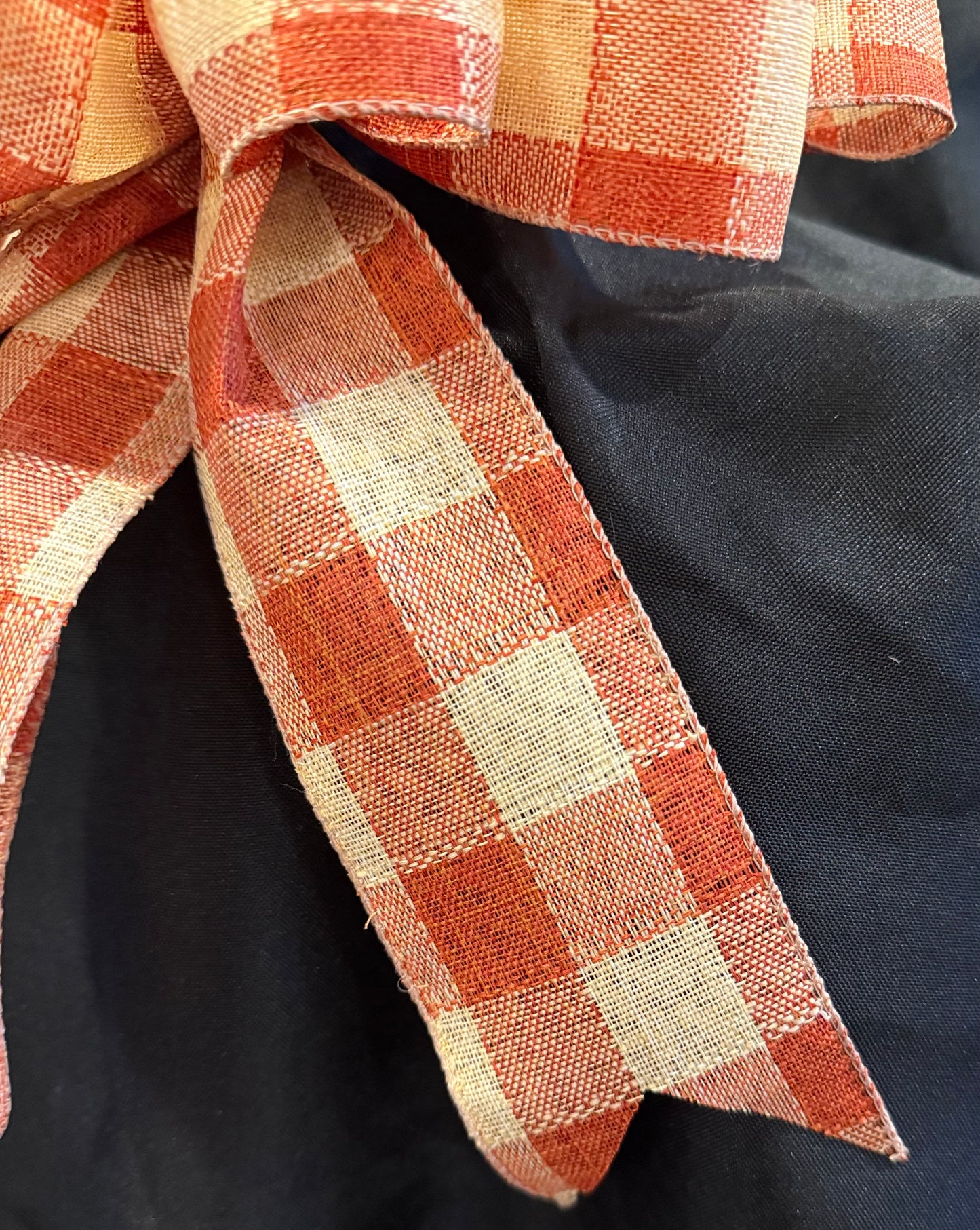 Rustic Gingham Wired Ribbon Bow
