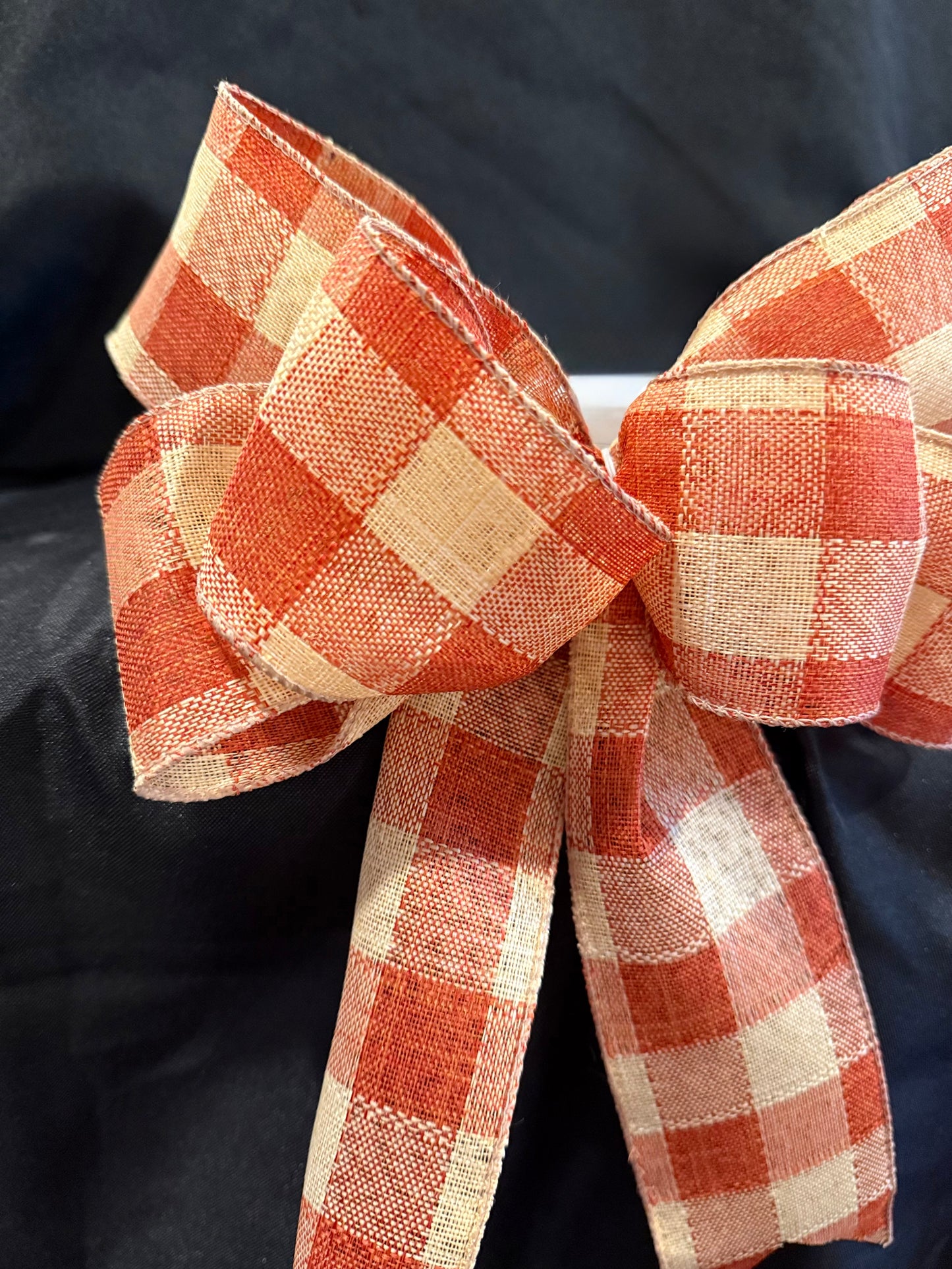 Rustic Gingham Wired Ribbon Bow