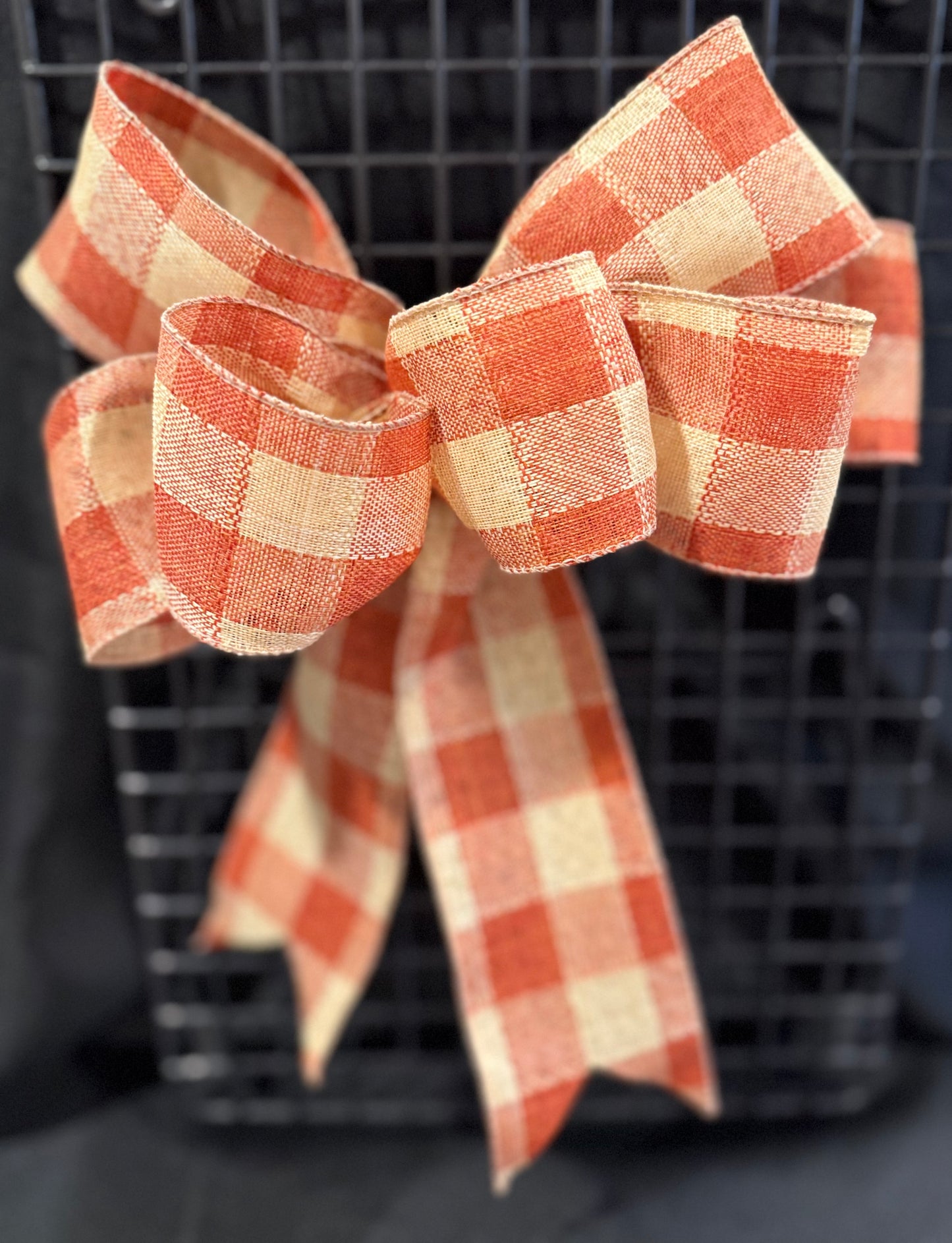 Rustic Gingham Wired Ribbon Bow