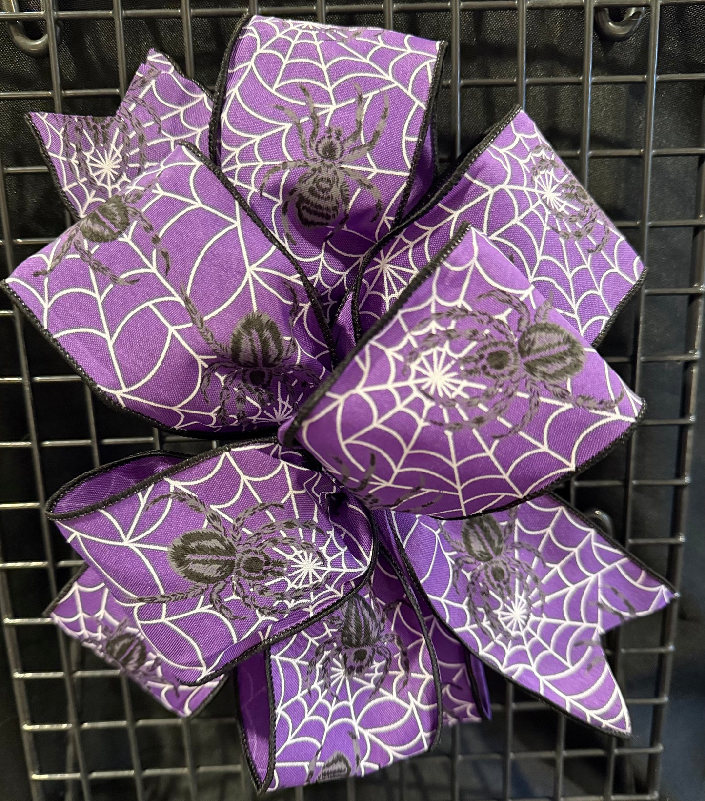 Purple Spiderweb Halloween Bow