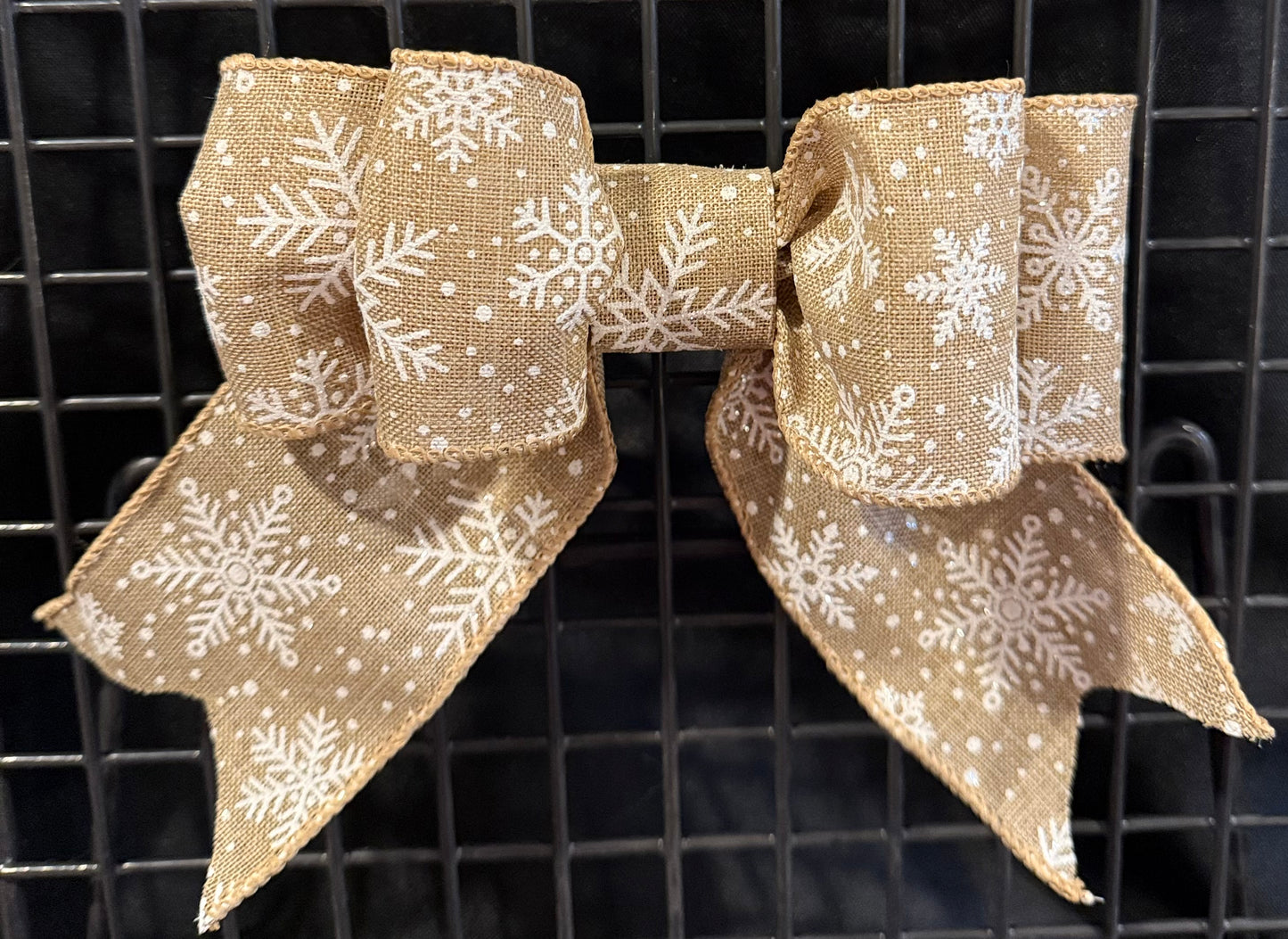 Rustic Snowflake Burlap Bow