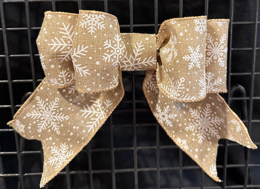 Rustic Snowflake Burlap Bow