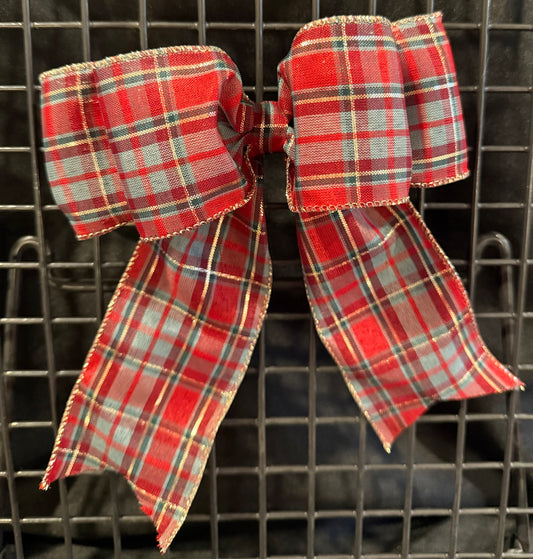 Classic Red Plaid Christmas Bow