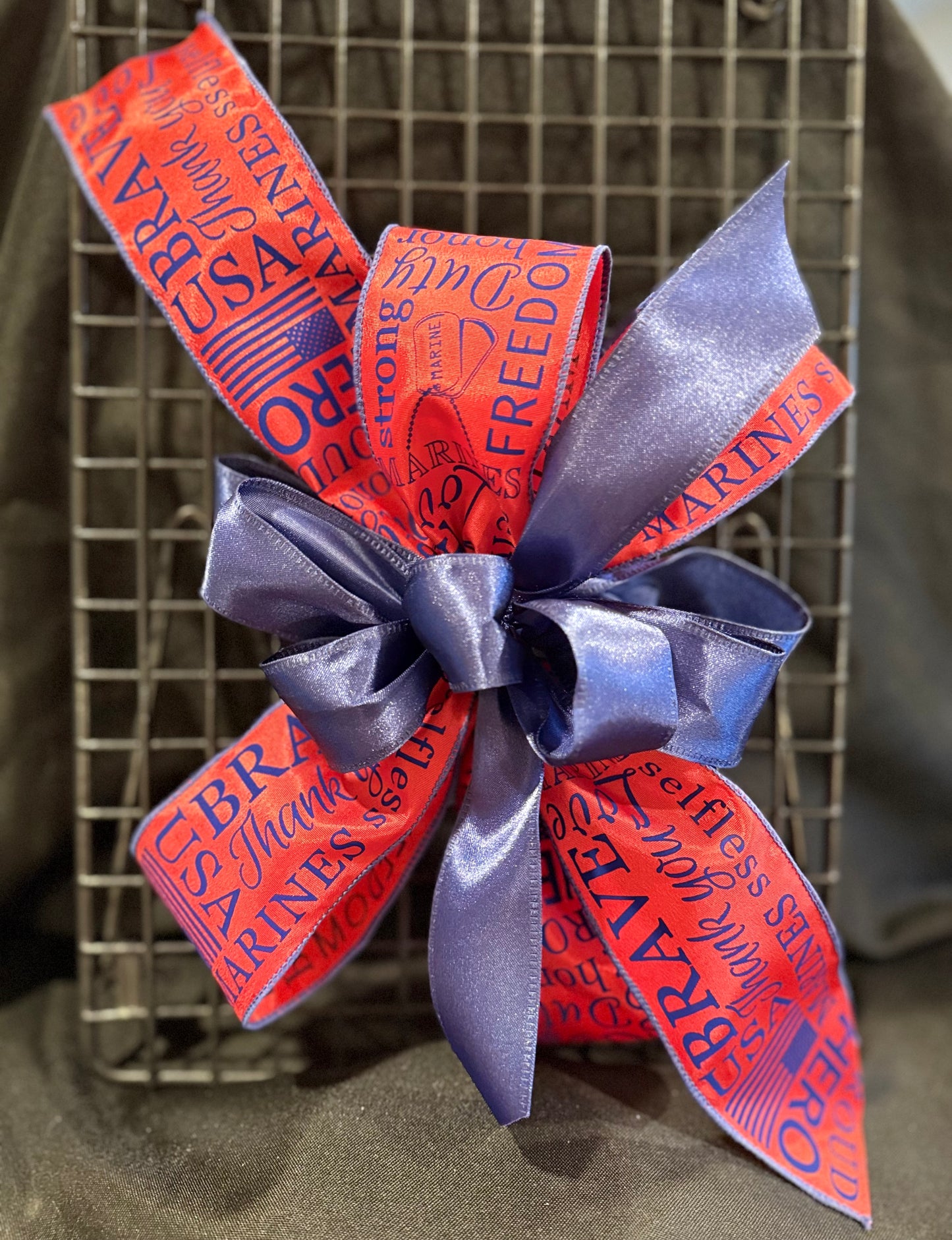U.S. Marines Patriotic Ribbon Bow