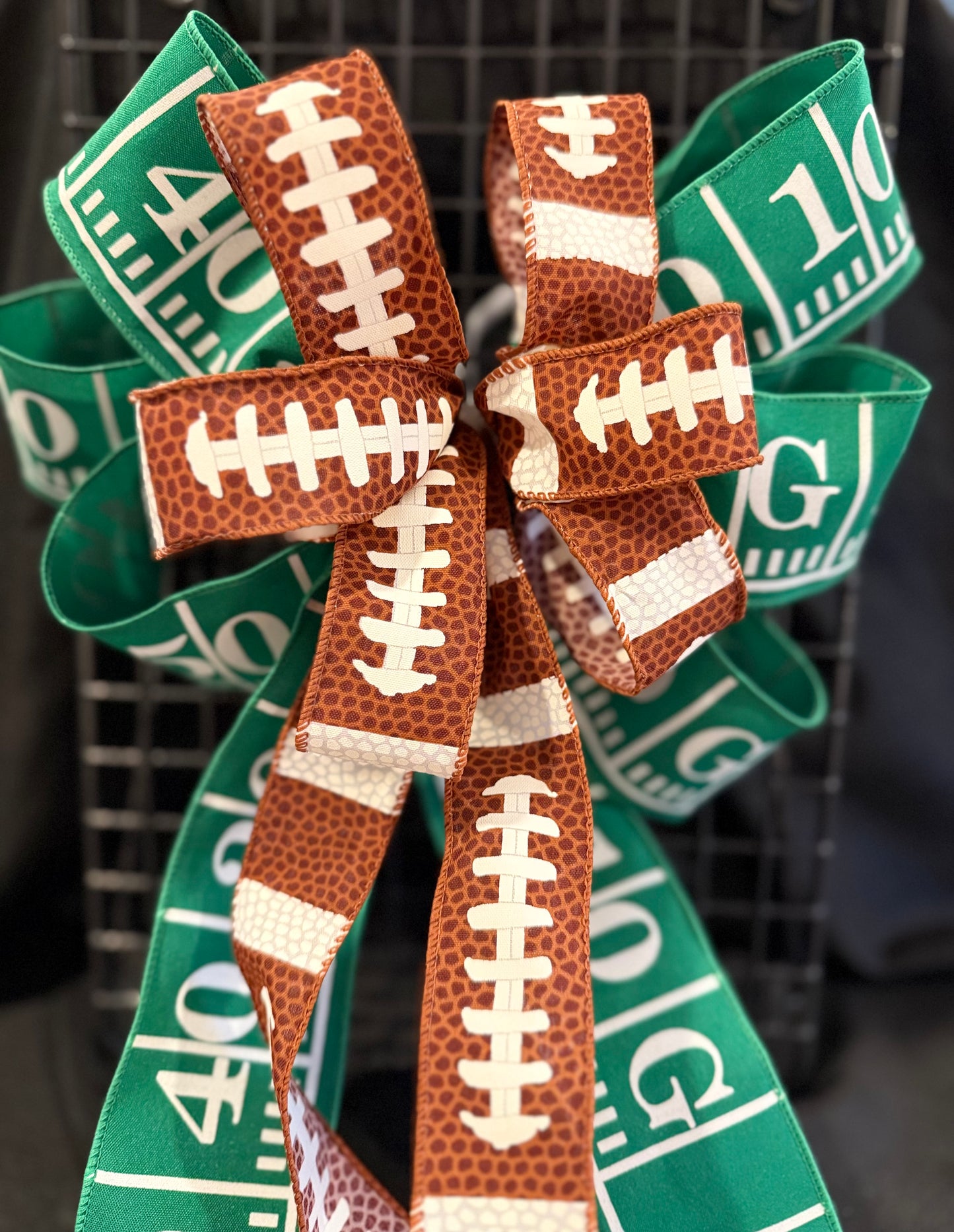 Football Ribbon Bow – Game Day Decor