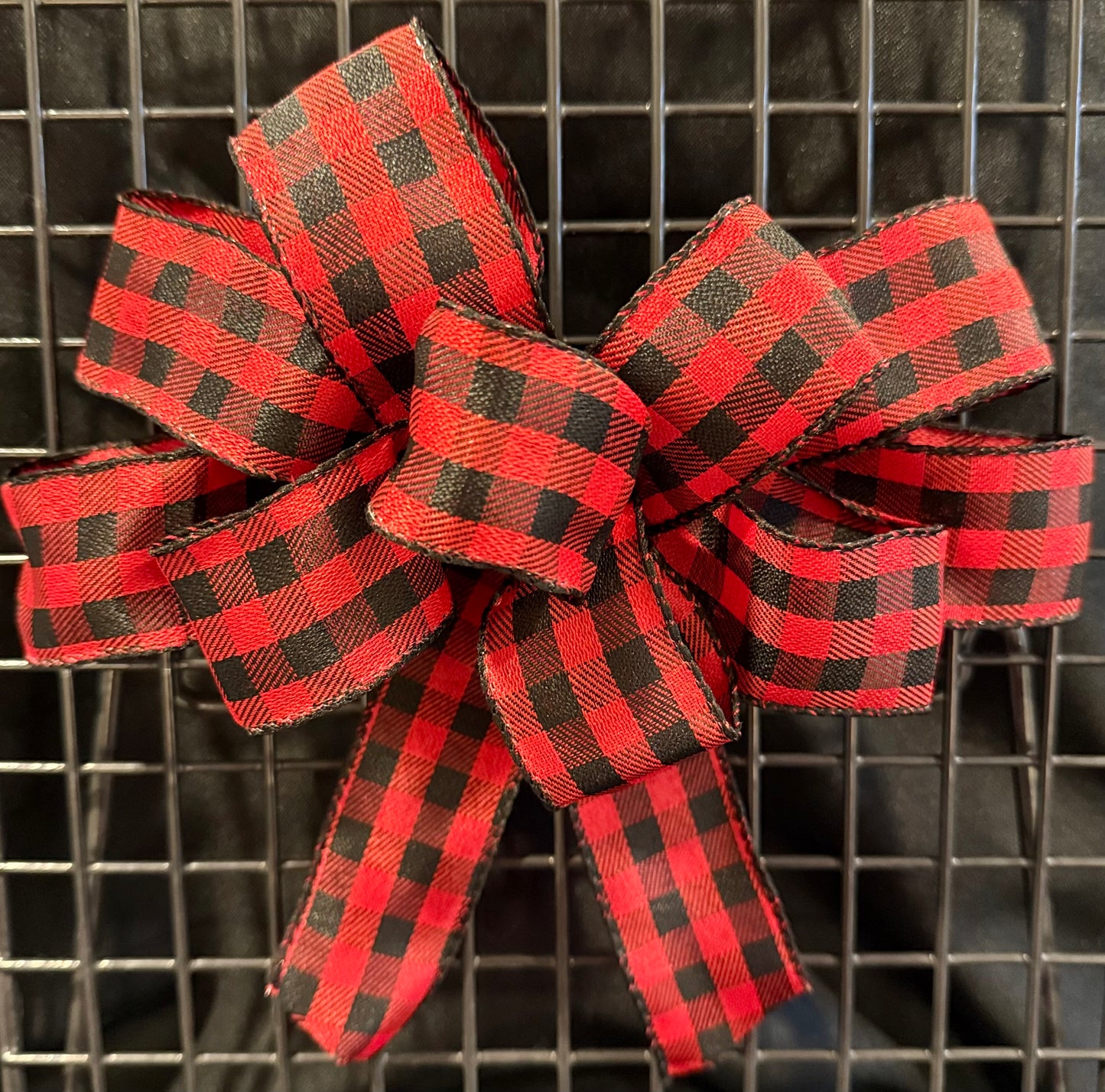 Classic Red & Black Buffalo Plaid Bow