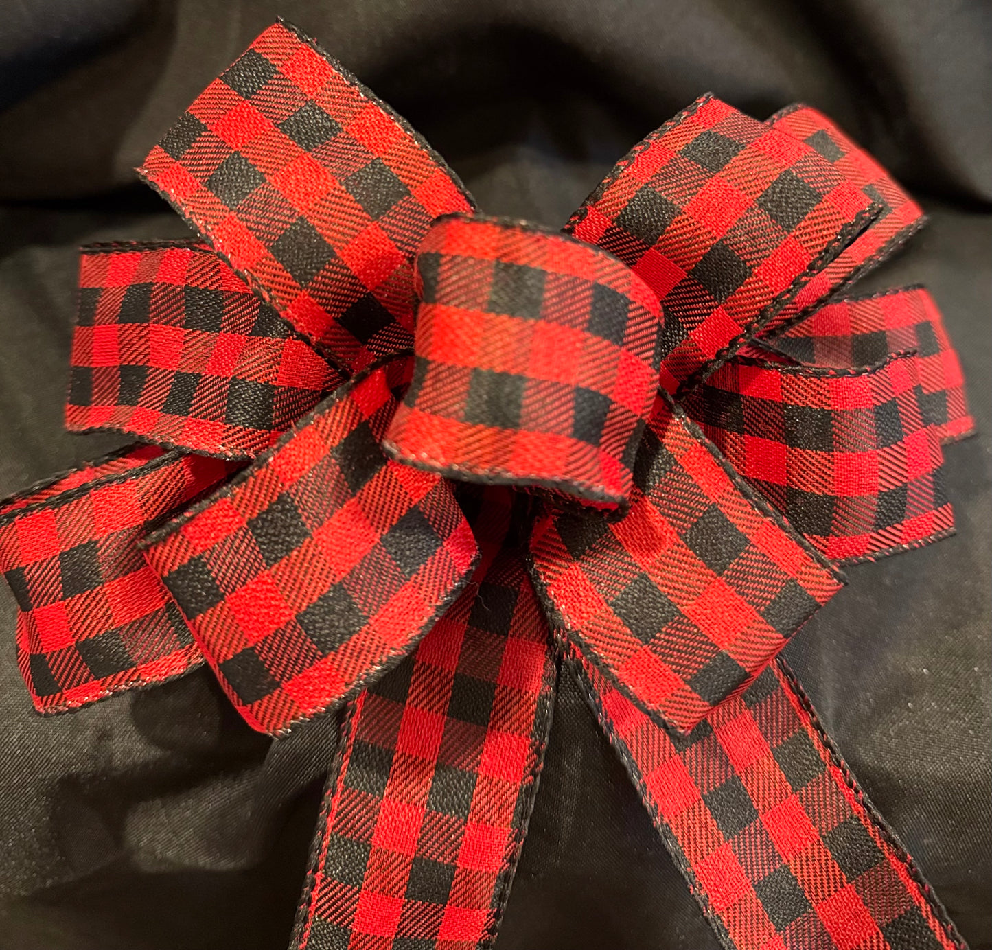 Classic Red & Black Buffalo Plaid Bow
