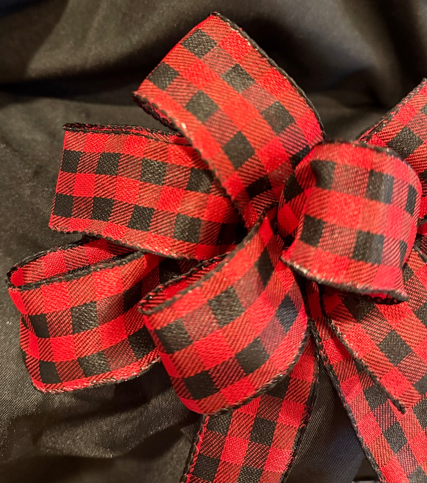 Classic Red & Black Buffalo Plaid Bow