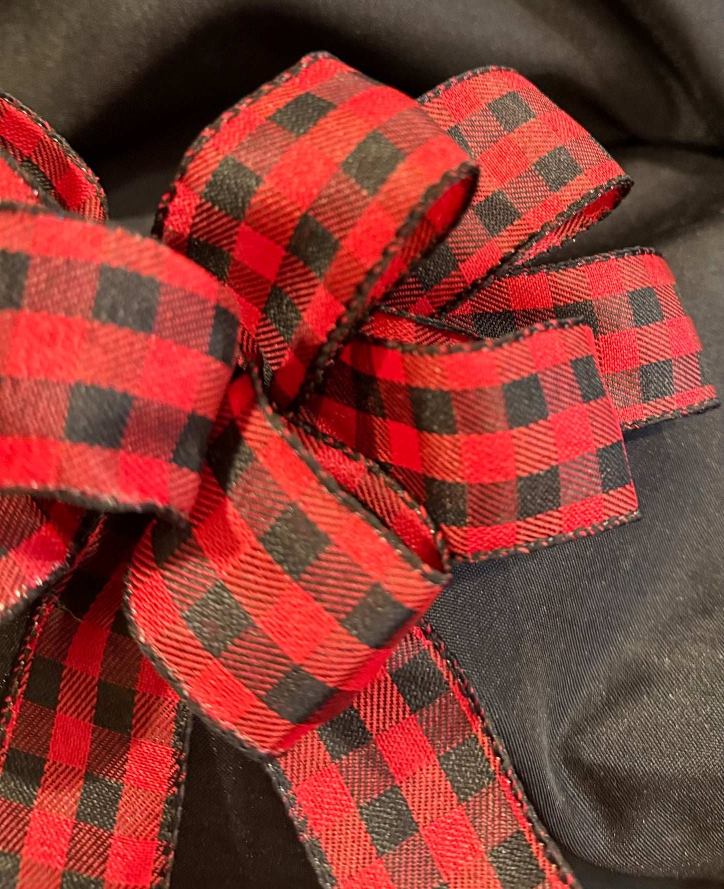 Classic Red & Black Buffalo Plaid Bow