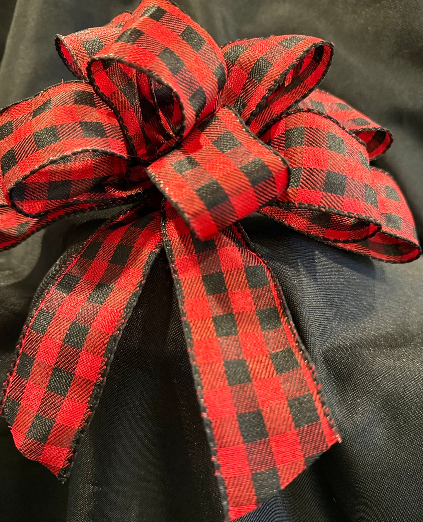 Classic Red & Black Buffalo Plaid Bow