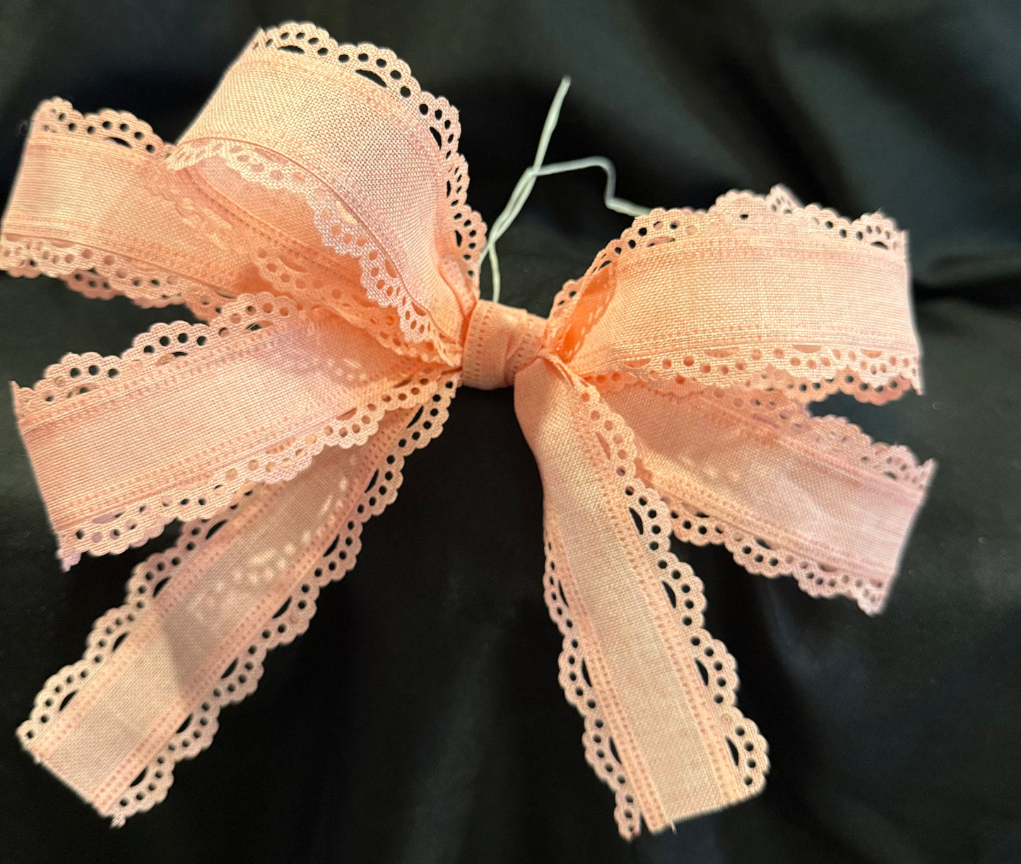 Blush Lace Edge Boutique Bow