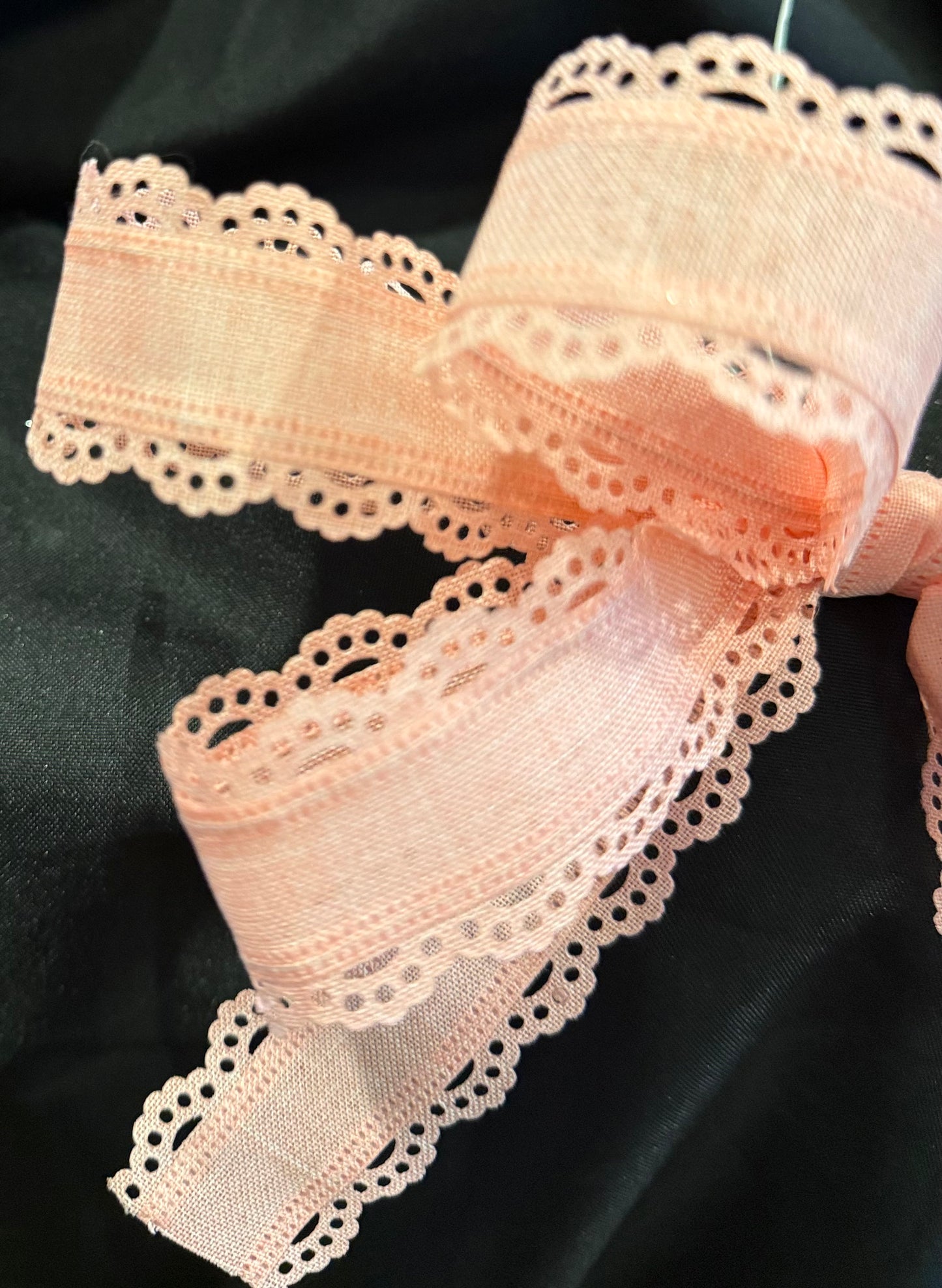 Blush Lace Edge Boutique Bow