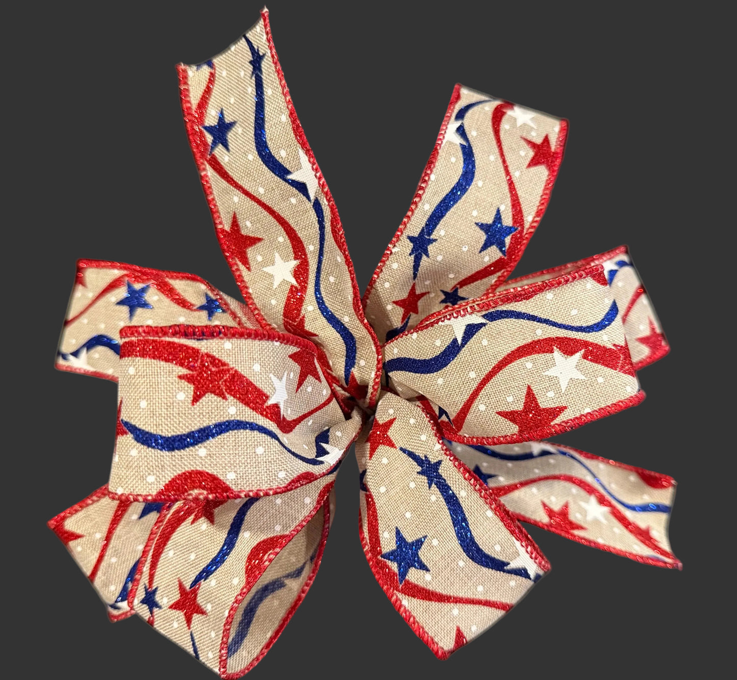 Patriotic Stars & Stripes Decorative Bow