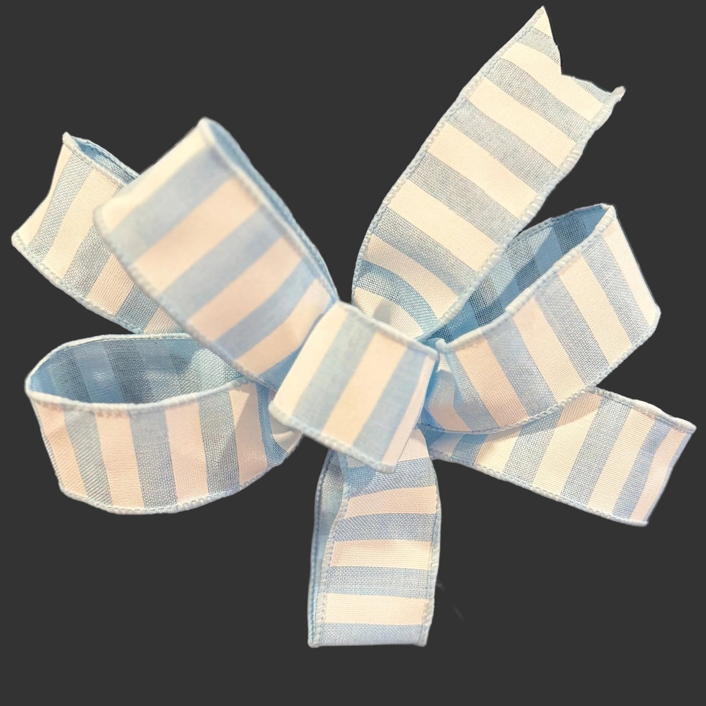 Baby Blue Stripe Boutique Bow