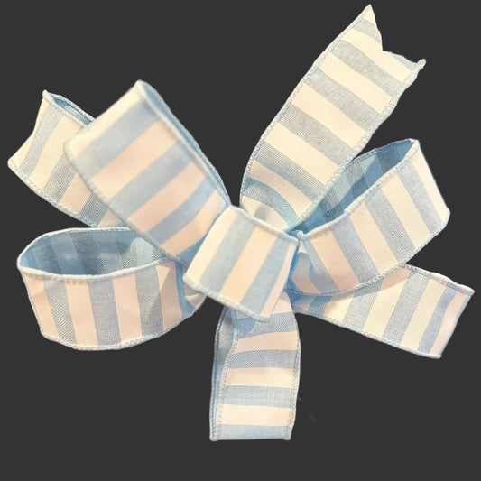 Baby Blue Stripe Boutique Bow