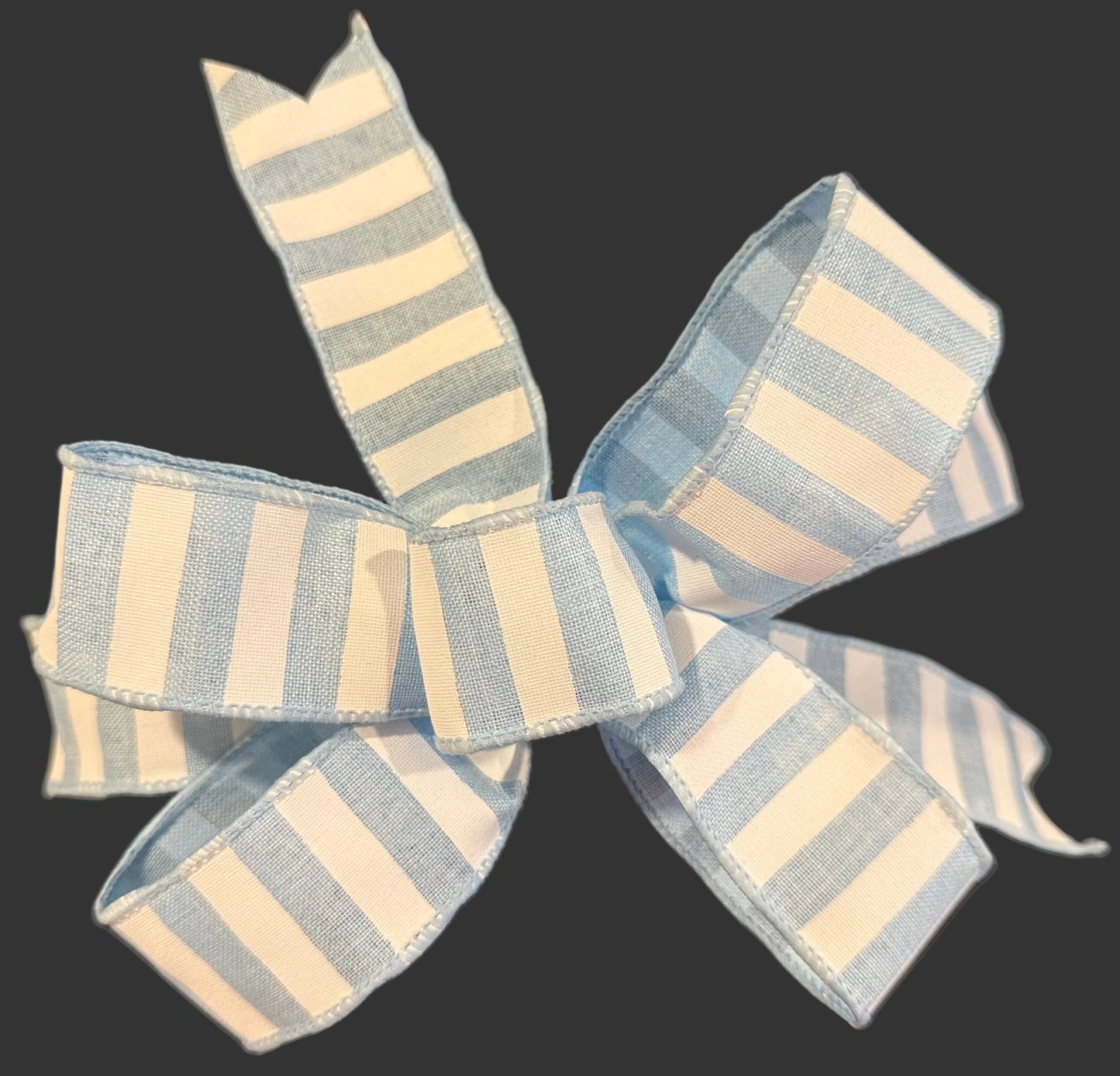 Baby Blue Stripe Boutique Bow