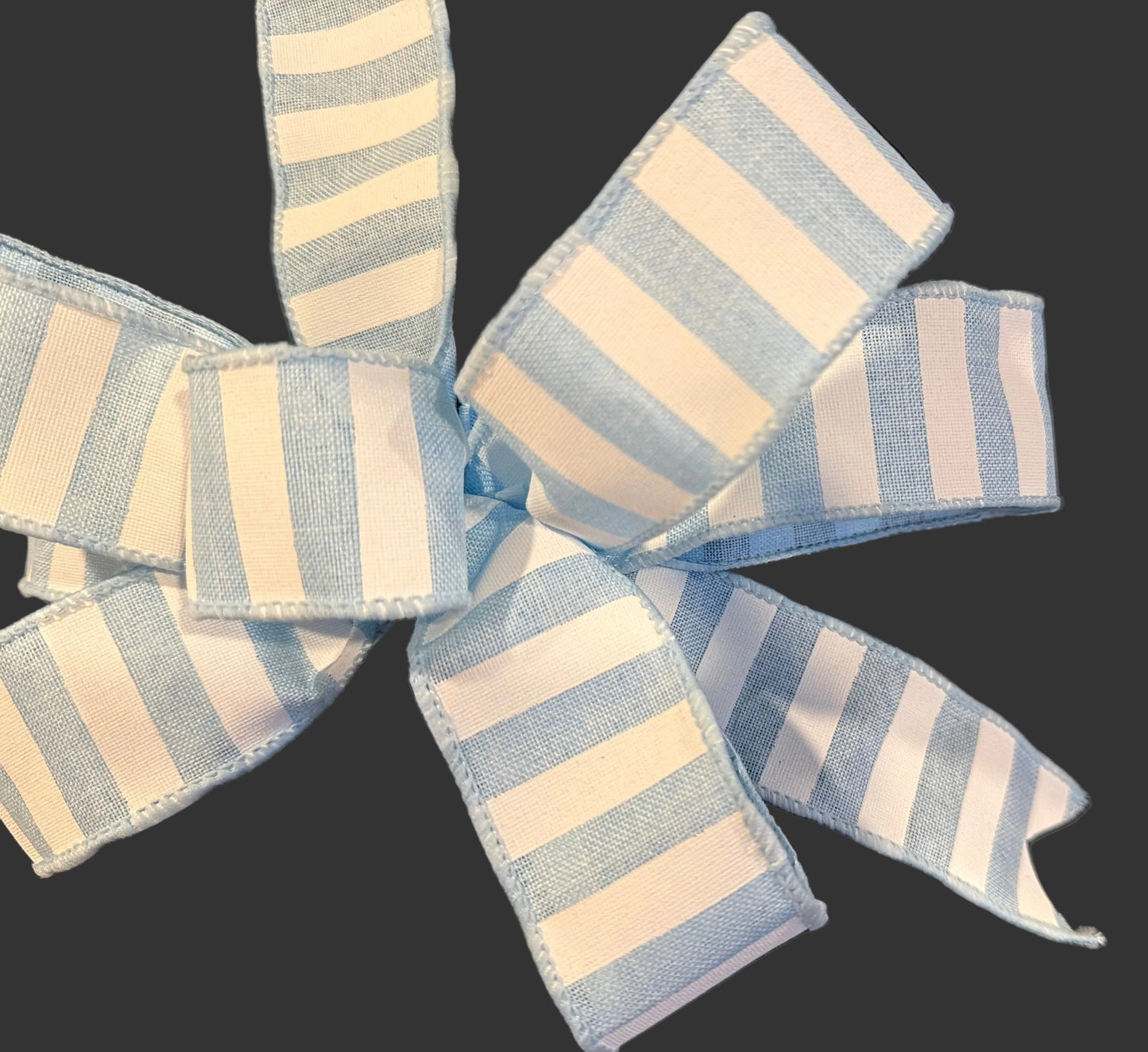 Baby Blue Stripe Boutique Bow