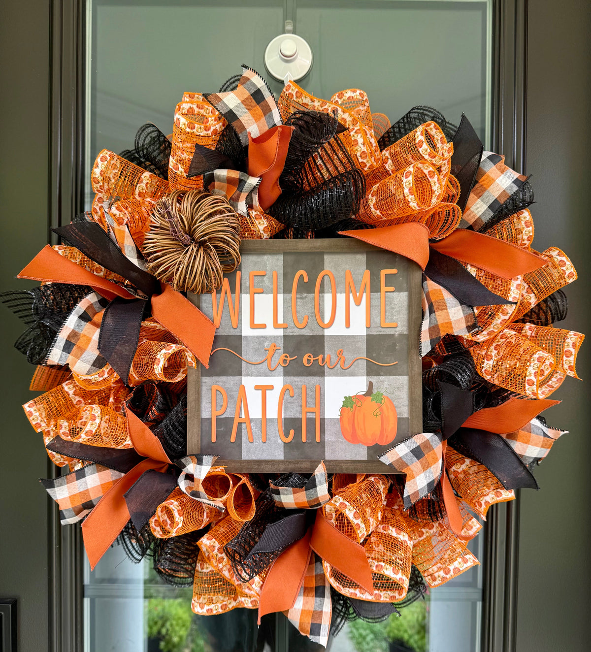 Welcome to Our Patch Fall Wreath | Handmade Pumpkin Patch Door Decor