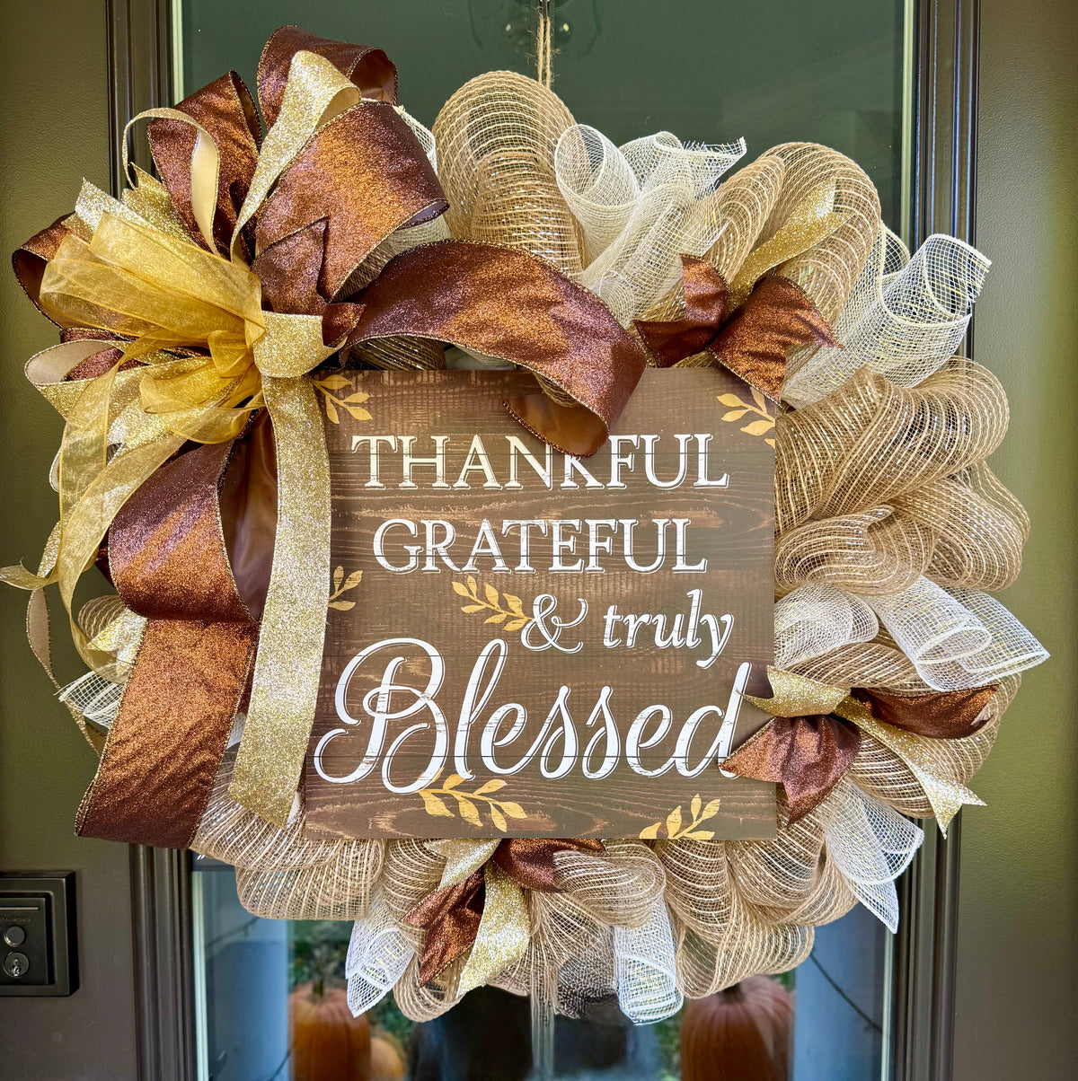 Thankful, Grateful & Truly Blessed Fall Wreath