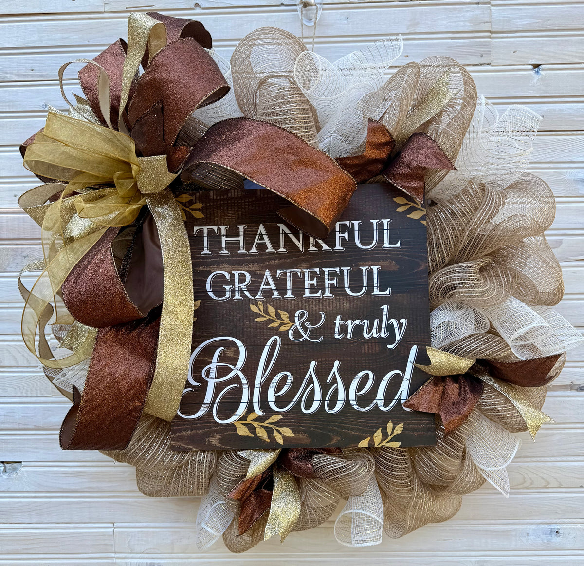Thankful, Grateful & Truly Blessed Fall Wreath
